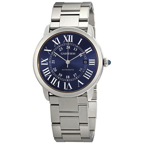 cartier ronde solo blue dial|louis cartier round solo.